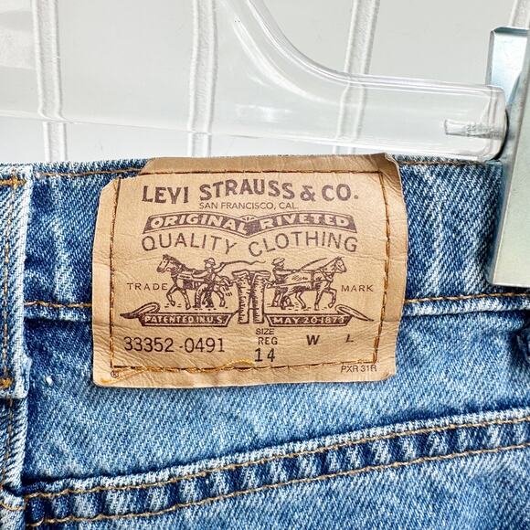 Levi’s Vintage Orange Tab High Rise Denim Shorts 90s Boyfriend Jean Cotton 26 - Picture 5 of 9